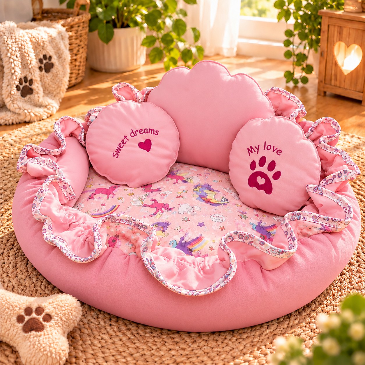 Cuccia Rotonda Double Face Unicorno